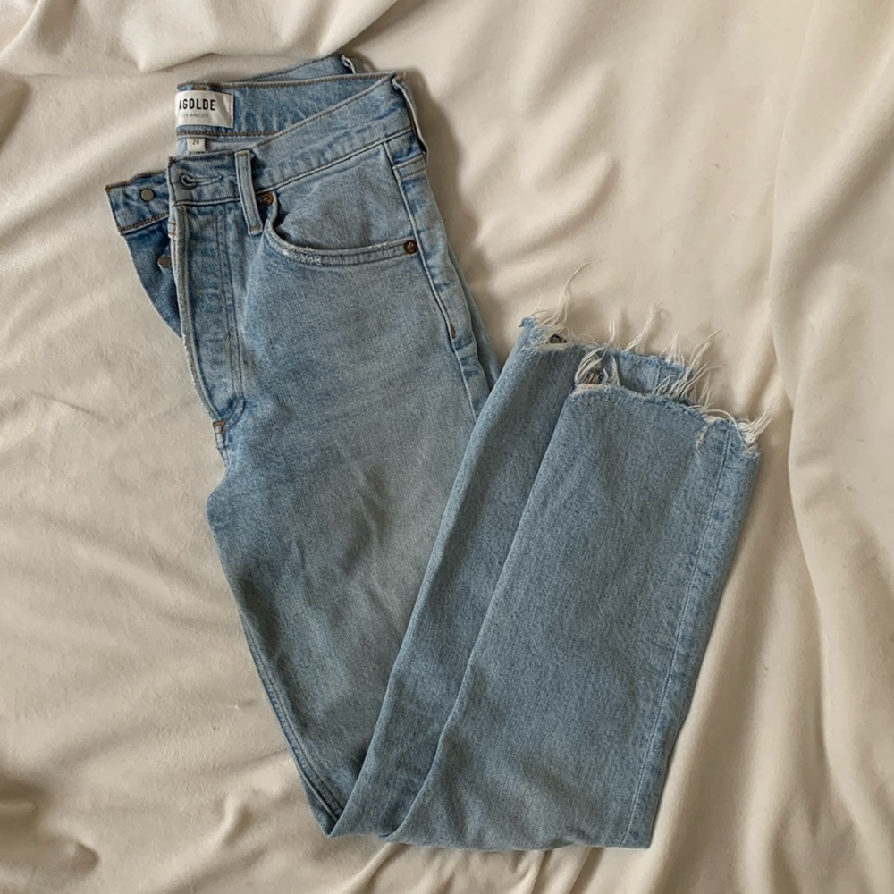 Agolde Riley Crop Lightwash Jeans Size 24